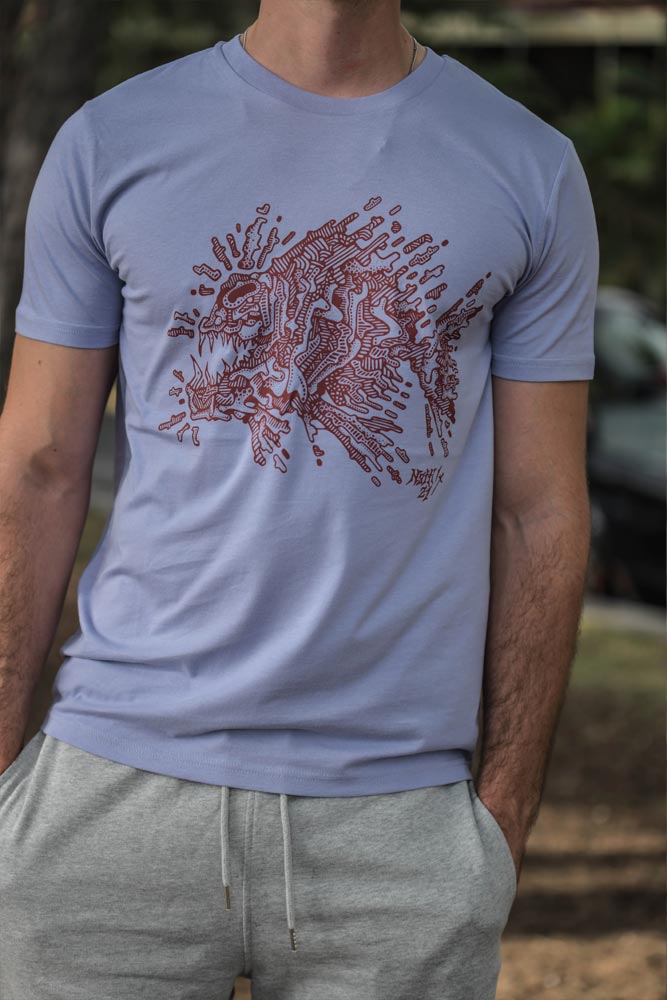 T-SHIRT HOMME POISSON AZTEK