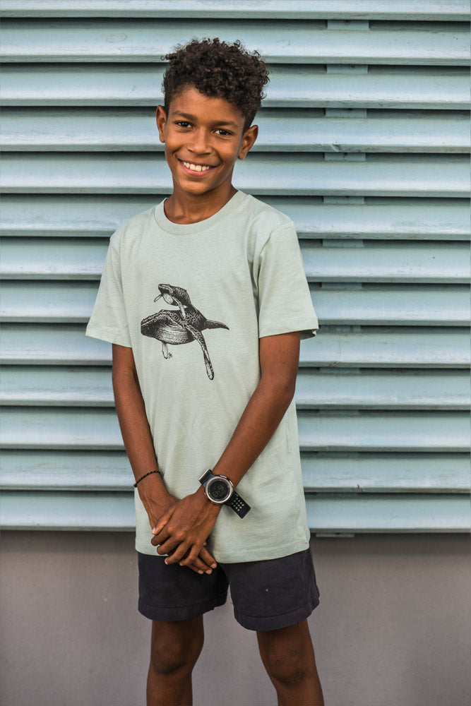 T-SHIRT COOTN BIO ENFANT BALEINE ET BALEINEAU