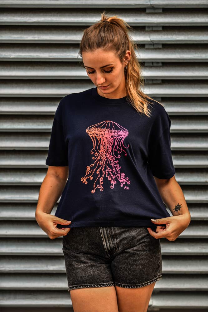 T-SHIRT FEMME CROP COTON BIO MEDUSA