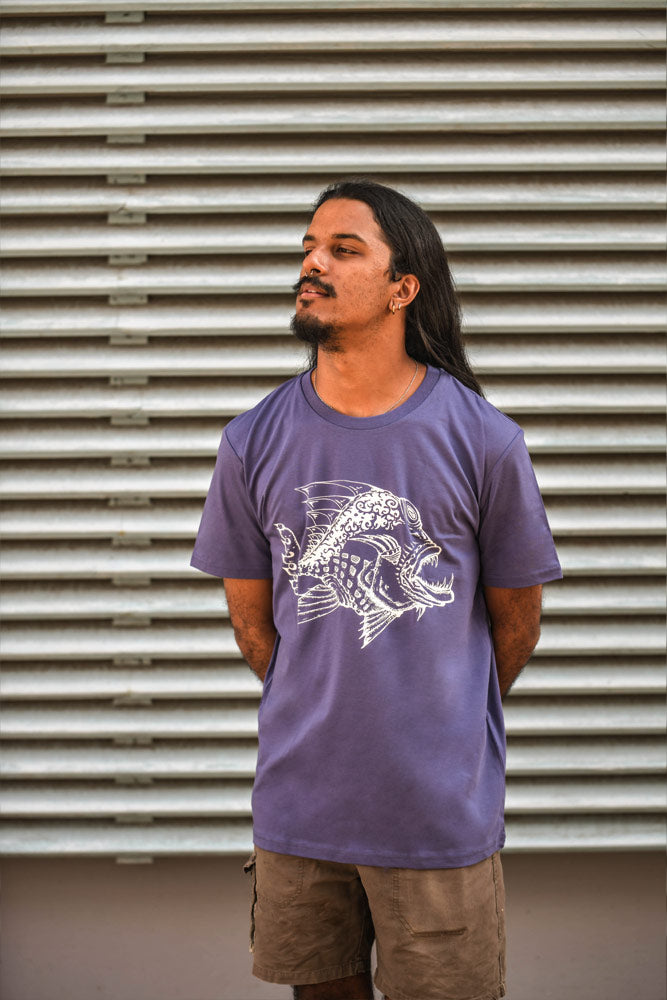 T-SHIRT HOMME COTON BIO POISSON MECHANT