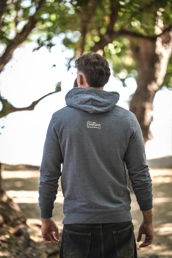 sweat mixte a capuche baleine coton bio ecoresponsable