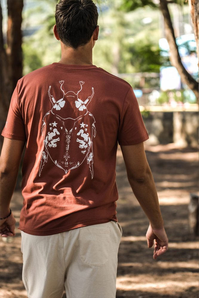 t-shirt coton bio homme leu tempo 2026 marron