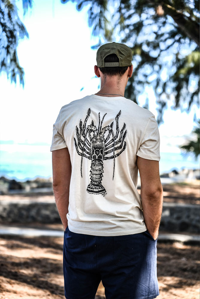 t-shirt coton bio langouste