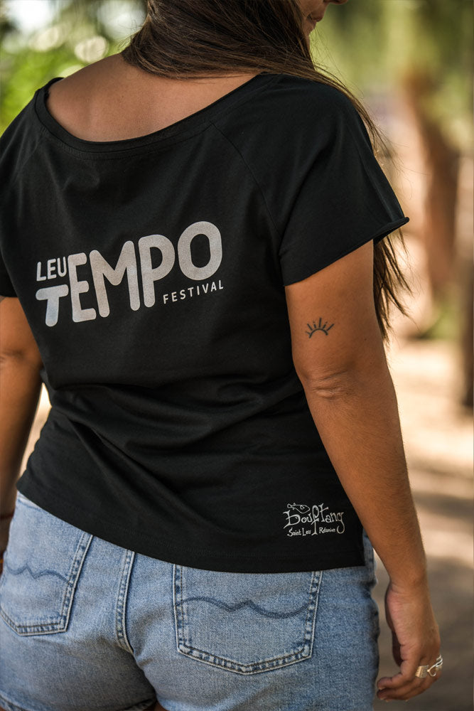 t-shirt femme leu tempo 2026 noir coton bio