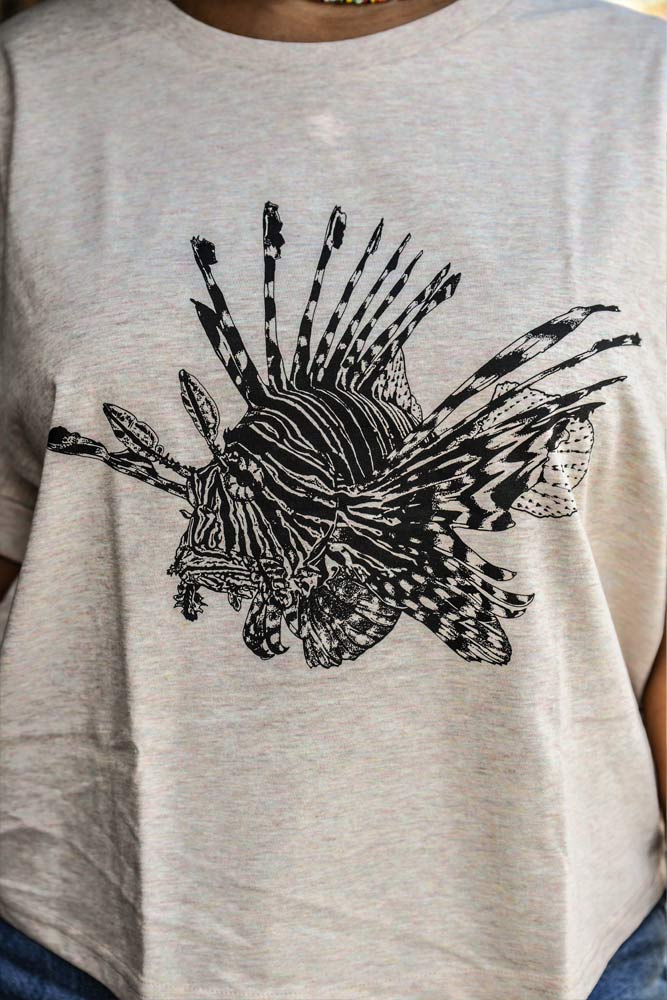 t-shirt femme poisson lion