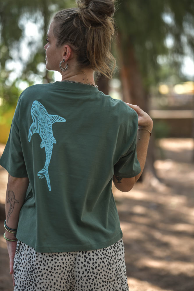 t-shirt femme requin zebre coton bio