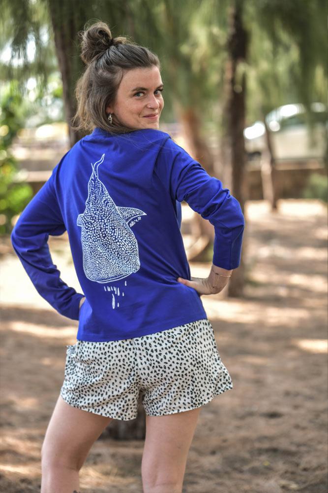 t-shirt manches longues femme coton bio requin baleine