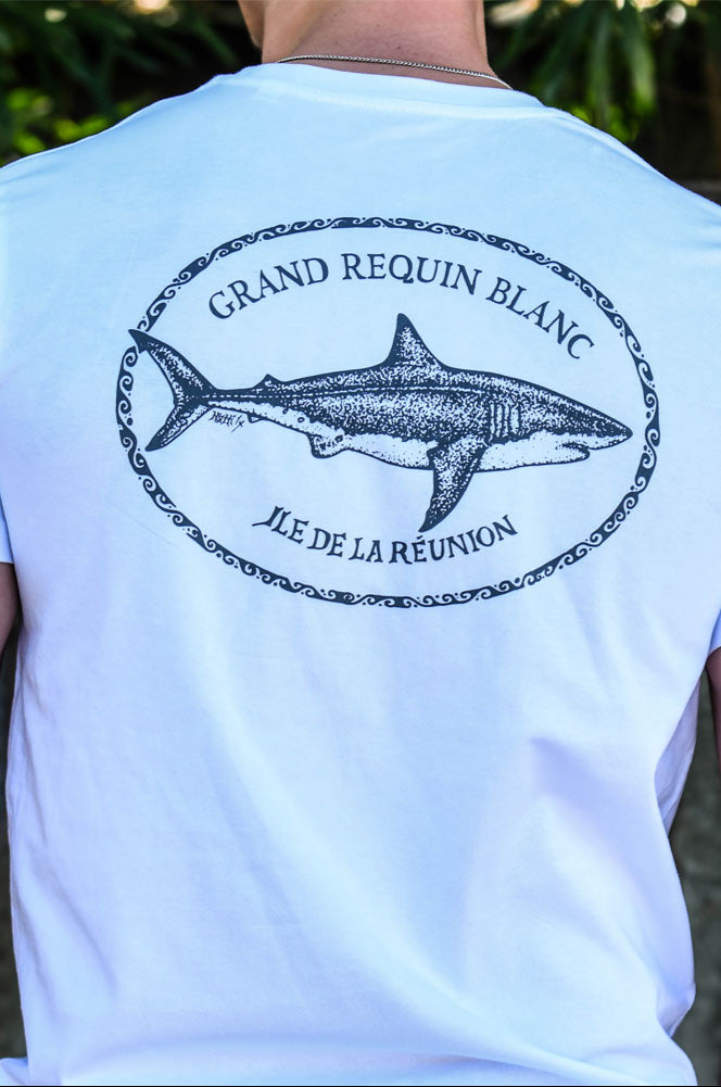 T-SHIRT HOMME GRAND REQUIN BLANC