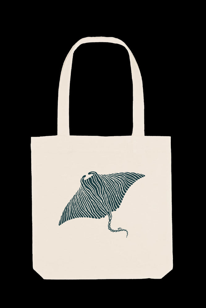 tote-bag coton bio raie manta