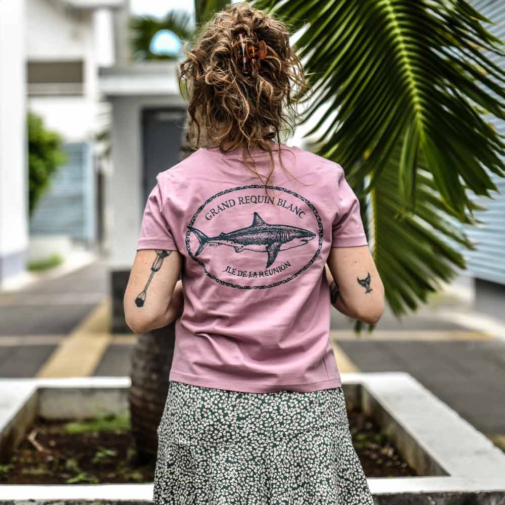 T-SHIRT FEMME REQUIN BLANC