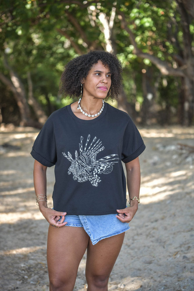 T-SHIRT FEMME POISSON LION