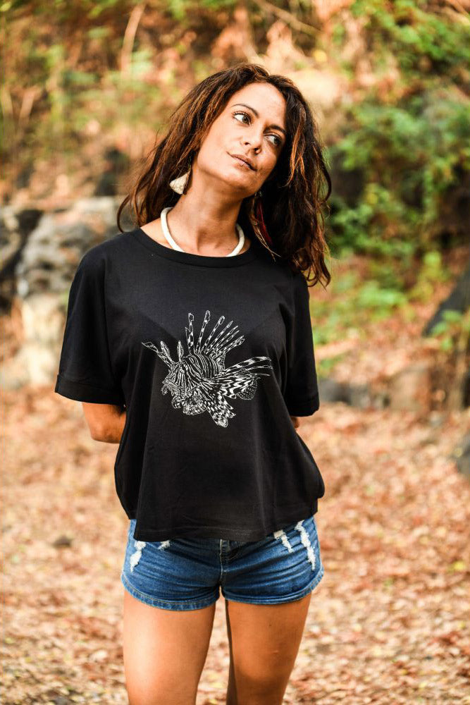 T-SHIRT FEMME POISSON LION