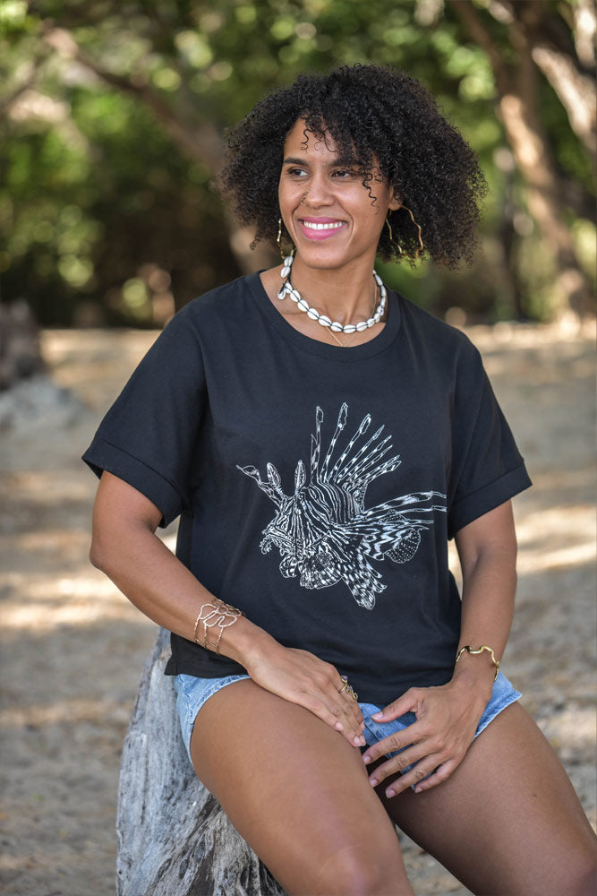 T-SHIRT FEMME POISSON LION
