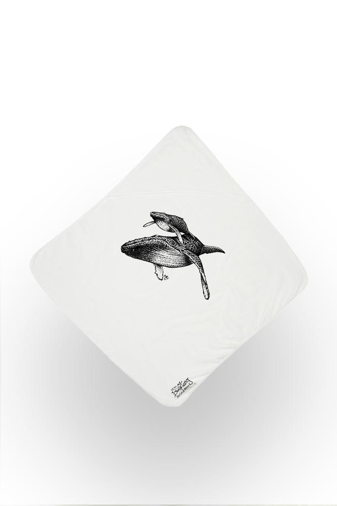SORTIE DE BAIN BÉBÉ BALEINES