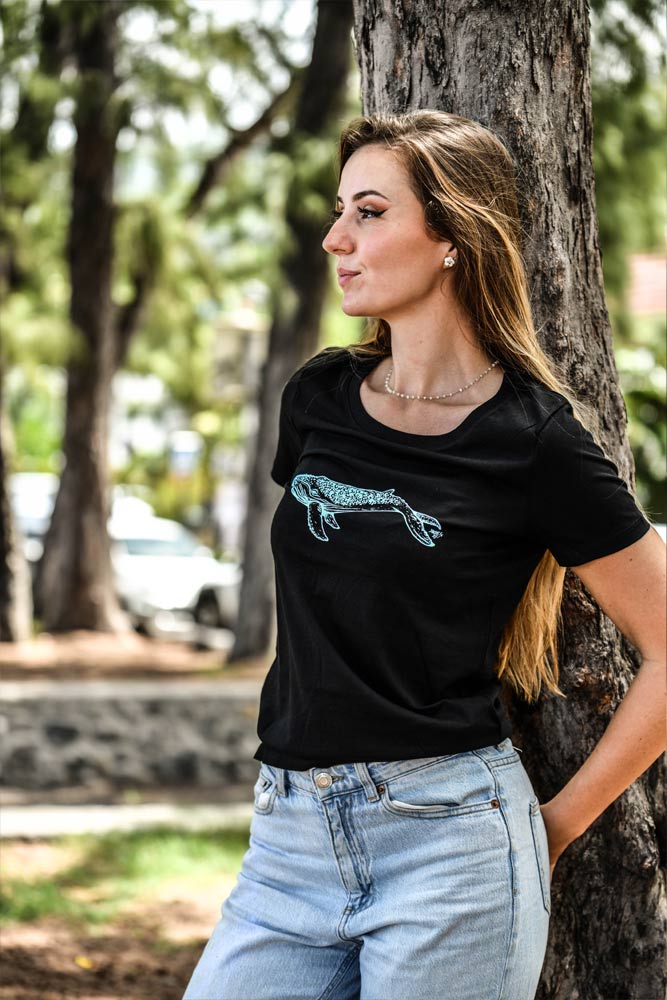 T-SHIRT FEMME COTON BIO BALEINE 