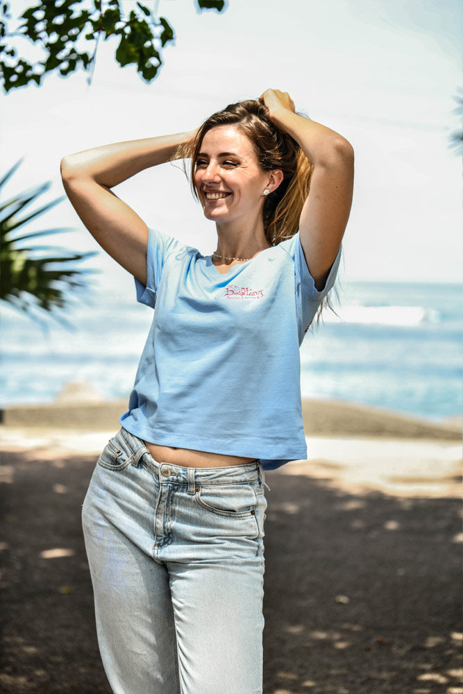 TEE-SHIRT FEMME COL V REQUIN ZEBRE