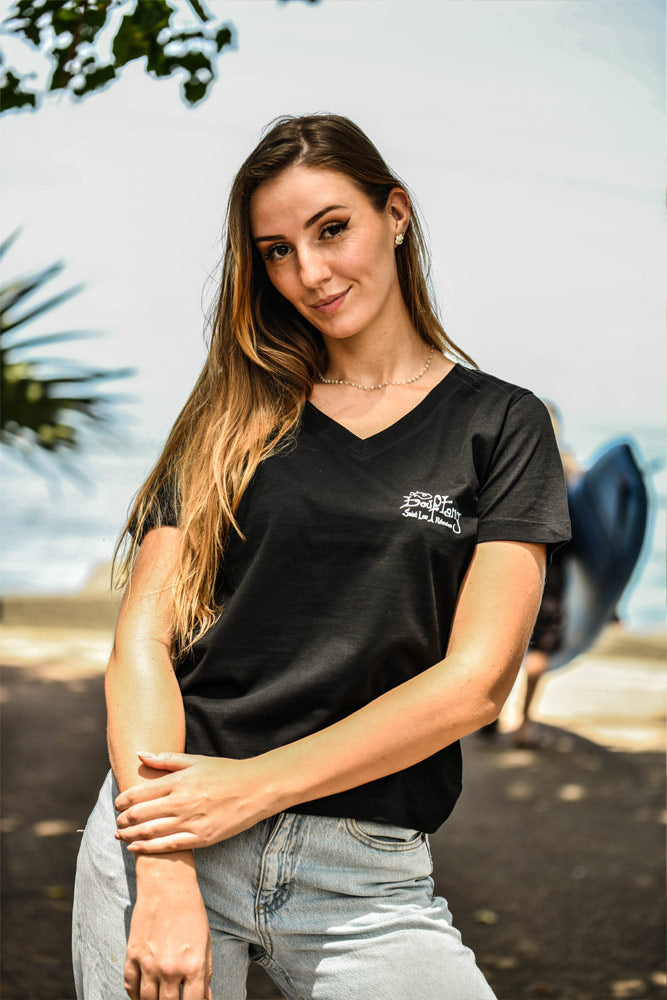 TSHIRT FEMME COL V MEDUSA COTON BIO 