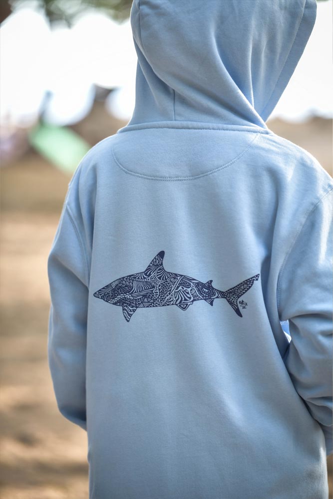 sweat enfant mixte coton bio requin 