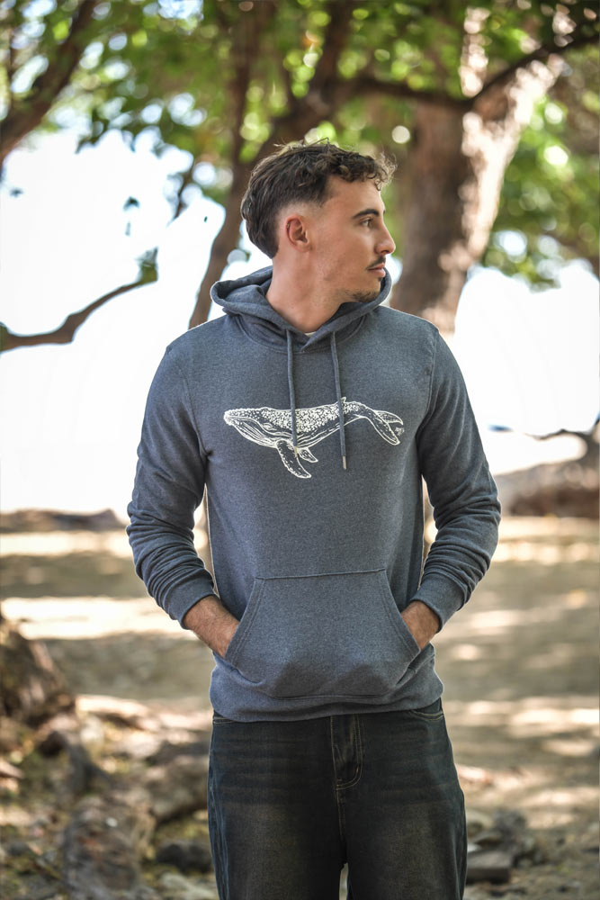 sweat mixte a capuche baleine 