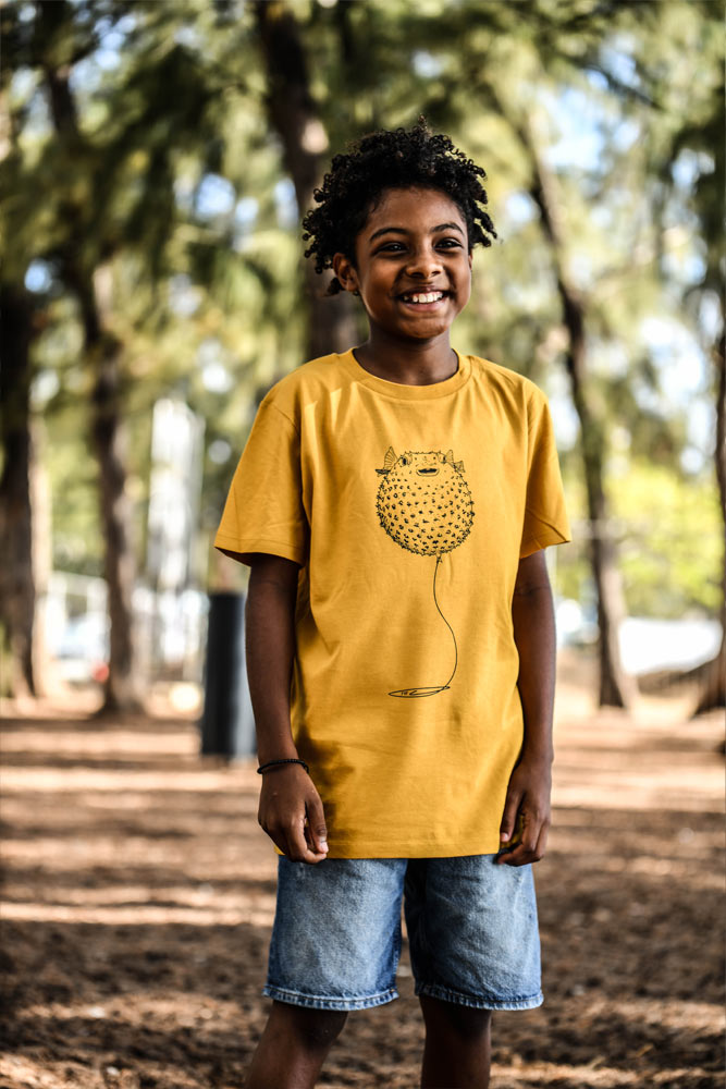 t-shirt enfant coton bio poisson ballon 