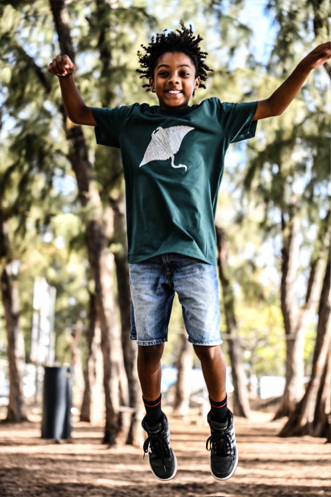 t-shirt enfant raie manta coton bio