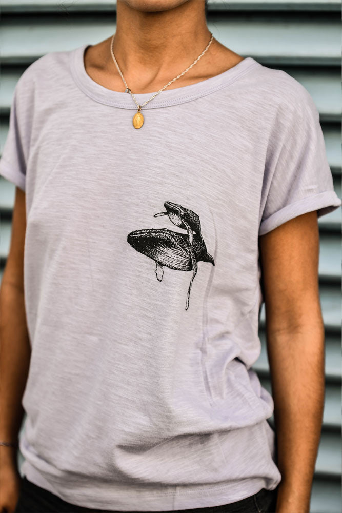 T-SHIRT FEMME MINI BALEINES