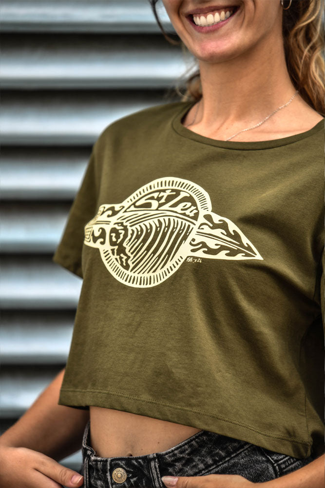 t-shirt femme crop top st leu coton bio 