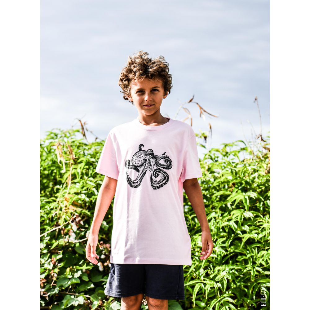 TEE-SHIRT / MINI CREATOR 2.0 / COTTON PINK / BLACK / OCTOPUSS