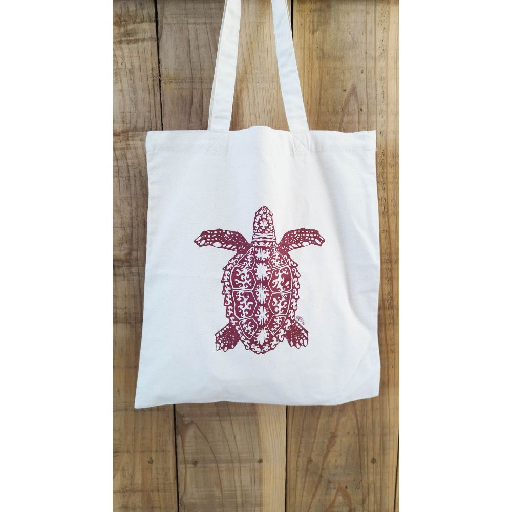 TOTE BAG LIGHT RED BROWN TORTUE CARRET