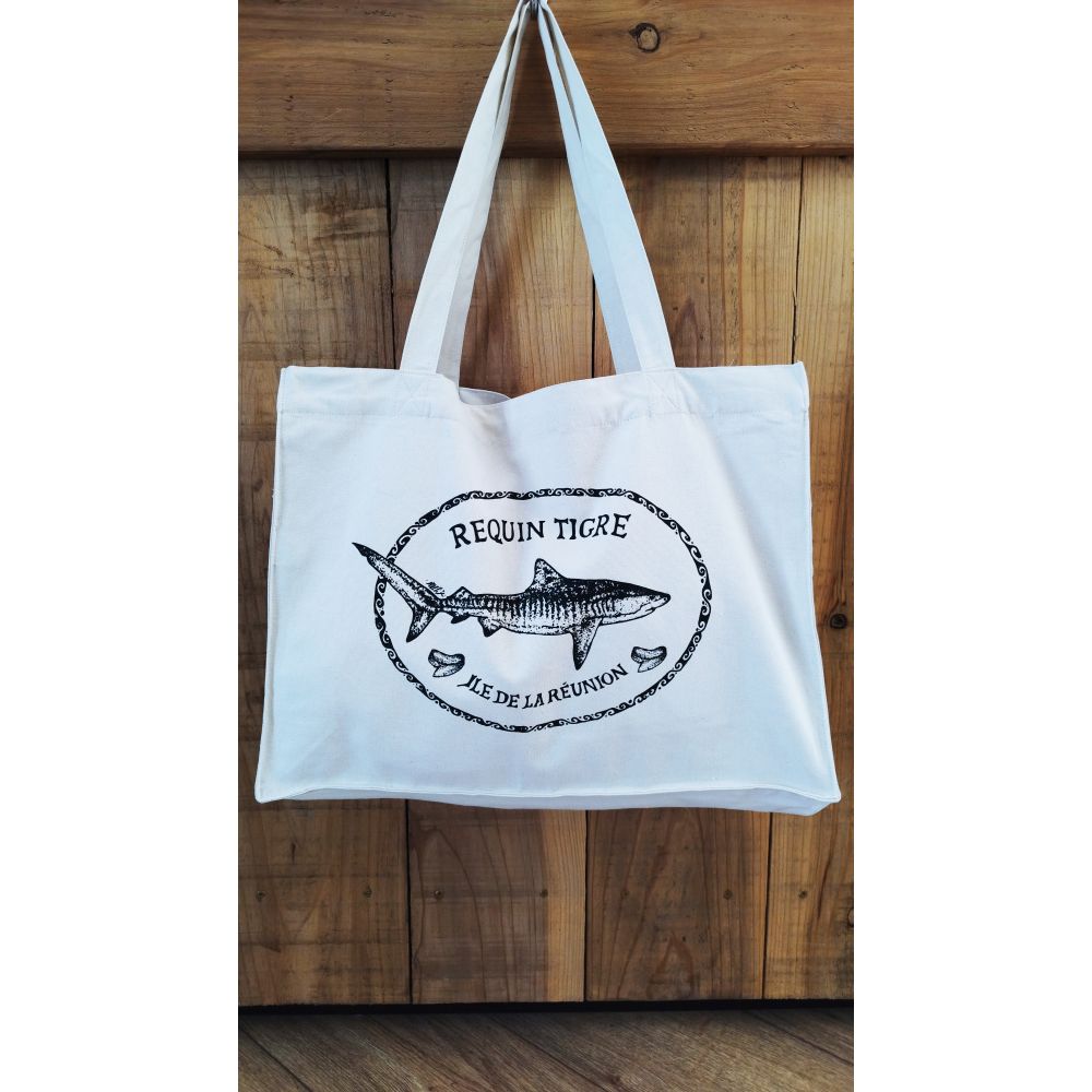 SHOPPING BAG / BLACK / REQUIN TIGRE