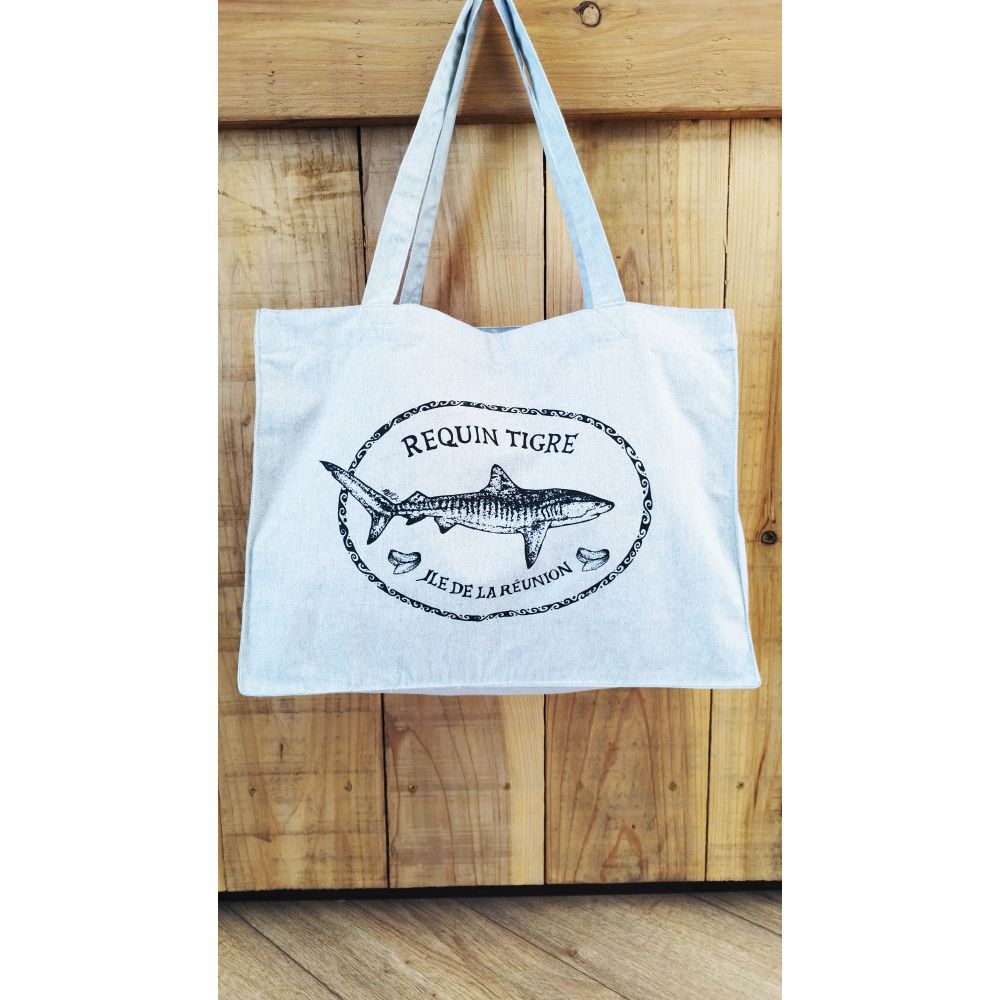 SHOPPING BAG / BLACK / REQUIN TIGRE – Image 2