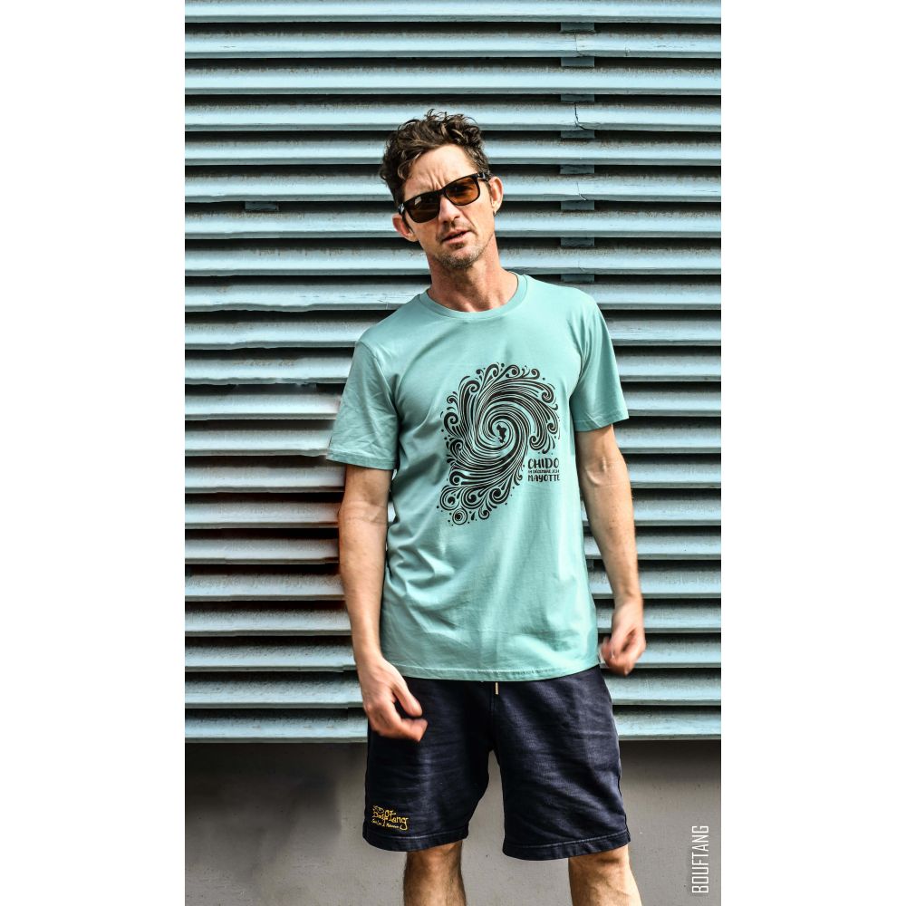 TEE-SHIRT / CRAFTER / TEAL MONSTERA / BLACK / CHIDO 24